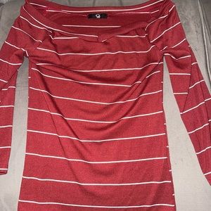 Small red & white stripped long sleeve blouse